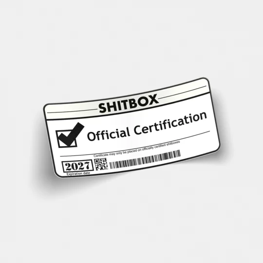 Shitbox Certification 2026